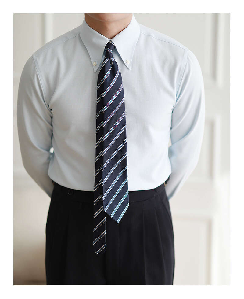 Italian slim fit shirt, men's long sleeved casual business dress big pointed collar shirt, size template according to product description