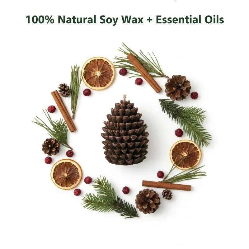 2/4PCS 3D Pinecone Candles Christmas Atmosphere Photography Arrangement Props Creative Home Decoration Ornaments S260204