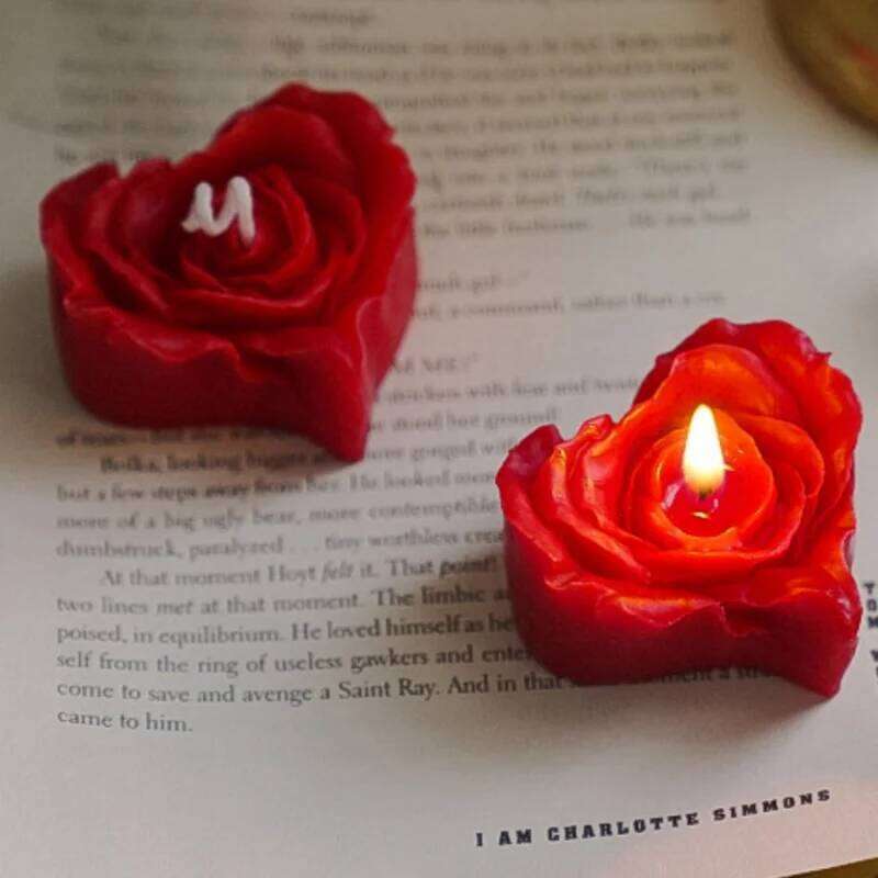 1pc Valentine's Day Scented Red Pink Rose Heart Candle Proposal Engagement Anniversary Party Gift Decoration ornament S260204 4c9