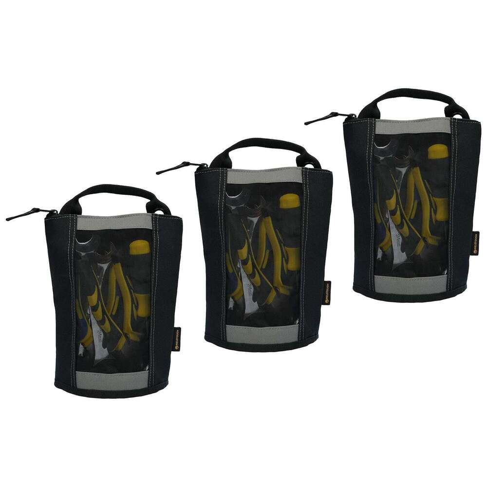 MELOTOUGH Canvas Tool Pouch Zipper Bag -Fastener bag with Mesh Window and Hanging Grommets 2 pack Z260202