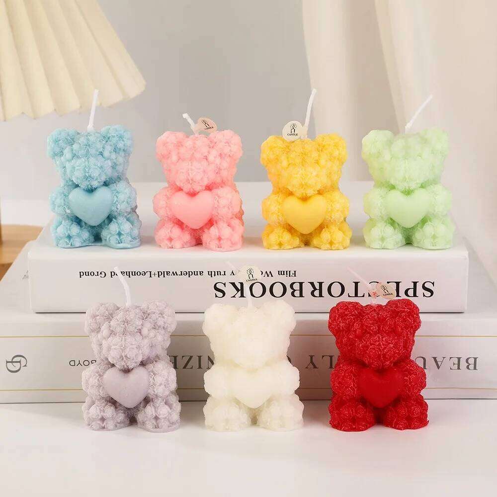 Creativity Valentine's Day Rose Bear Scented Candle Festival Atmospheric Fragrance Souvenir For Home Decor S260204