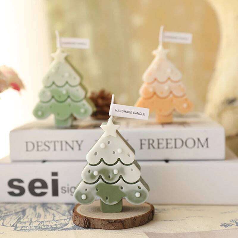 Multi-color Tree Candle Ornament Romantic Christmas Gifts General Candles Xmas 2026 New Year Creative Dress Up Plugin S260204