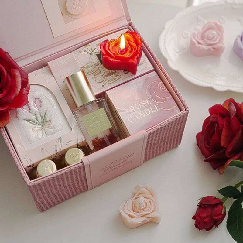 1pc Valentine's Day Scented Red Pink Rose Heart Candle Proposal Engagement Anniversary Party Gift Decoration ornament S260204 4c9