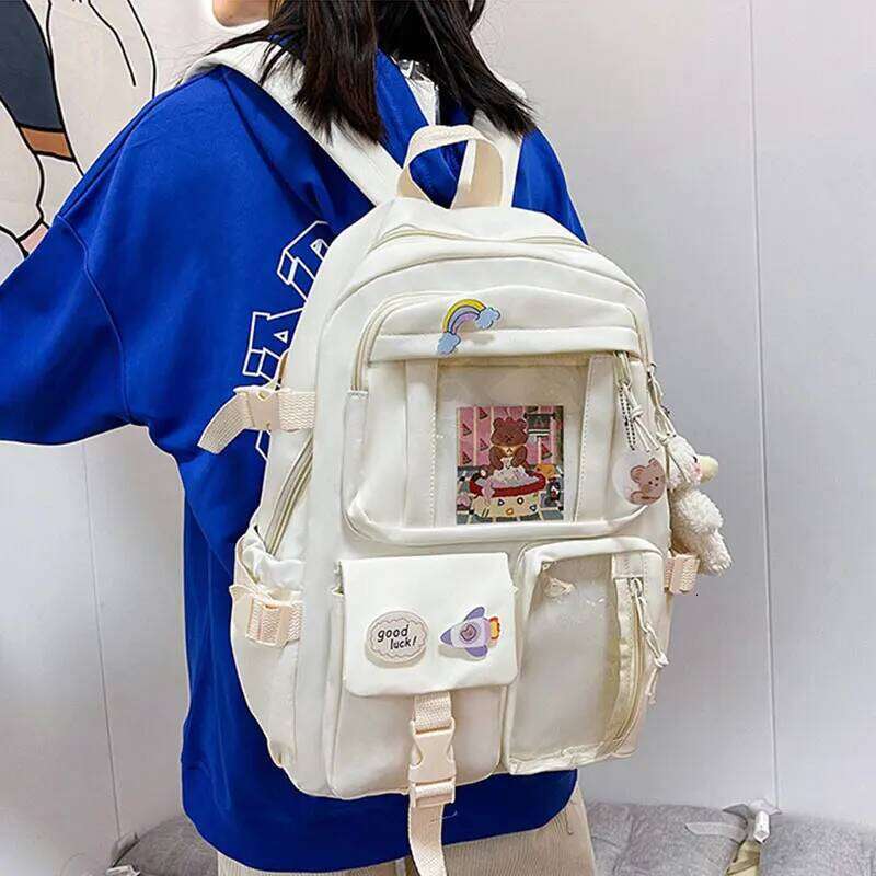 Cute Girls Fashion Cartoon Teen Student Backpack Lovely Women's Versatile Laptop Girl's School Bag Z260204