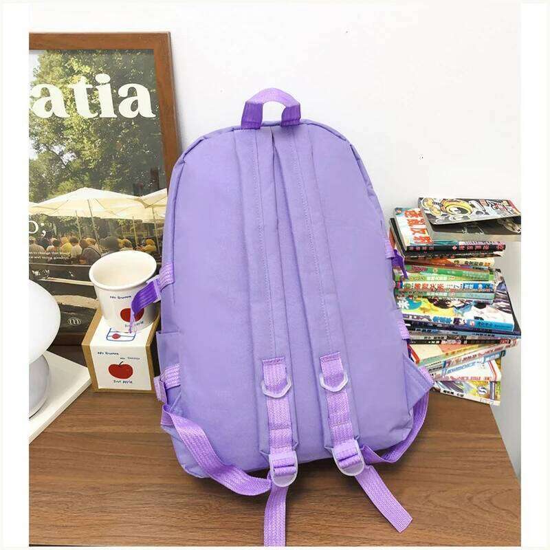 Popular Pink Purple Color Girls High Student Backpack Cute School Bags Without any accessory version Z260202