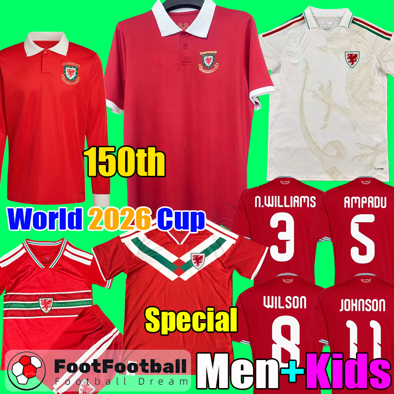 2026 Wales 150th 150 year anniversary World soccer jerseys kit Cup football 2025 25 26 27 home AWAY third Football shirt men kids Kit camisetas de futbol tops
