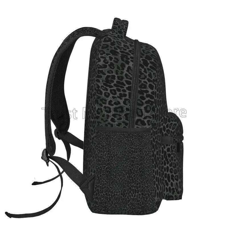 Black Leopard Print Backpacks School Bag Lightweight Student Bookbag Unisex Laptop Daypack for Travel Hiking Camping Z260202