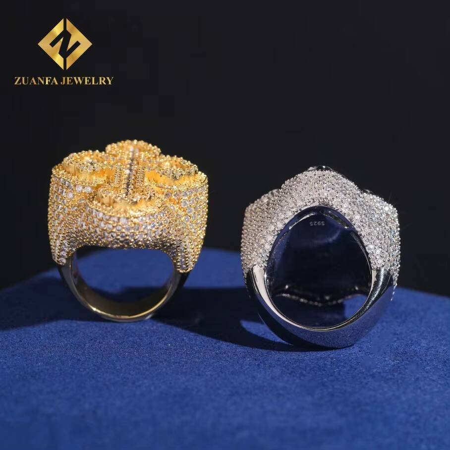 New Arrival Iced Out VVS1 Moissanite Diamond Cross Ring Fashion Hip Hop Style Men Pass Diamond Tester Custom 925 Silver GRA