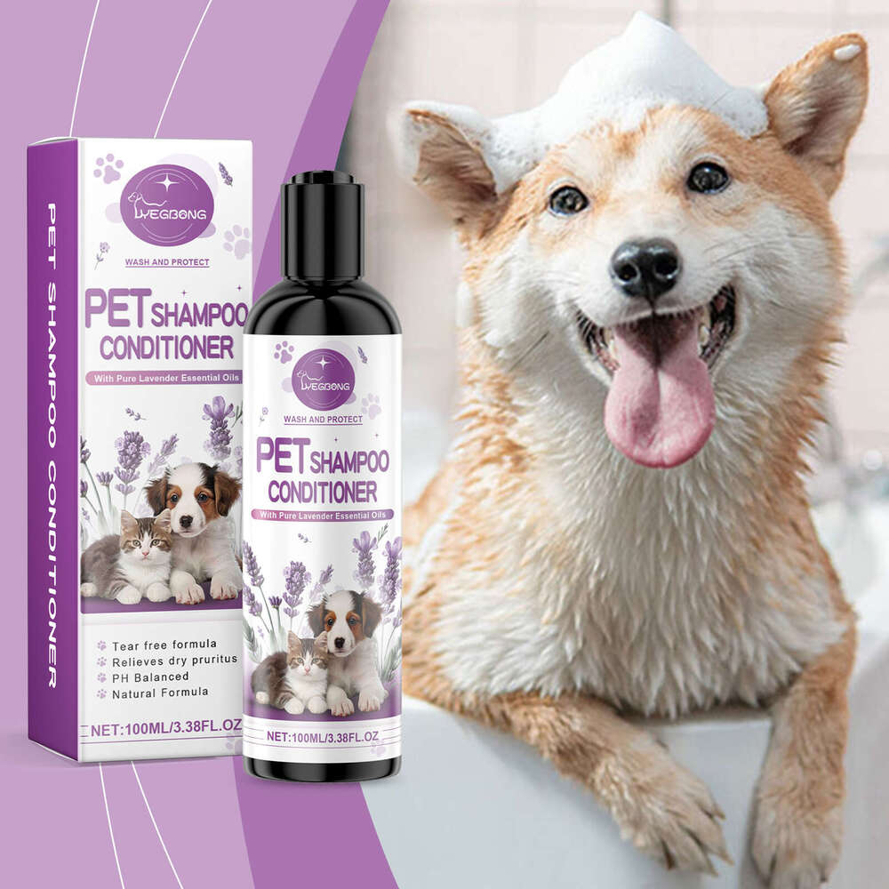 Yegbong Pet Lavender Shampoo Gentle Cleansing for Pets Cats Dogs Hair Fluffy Smooth Long-lasting Fragrance S260203