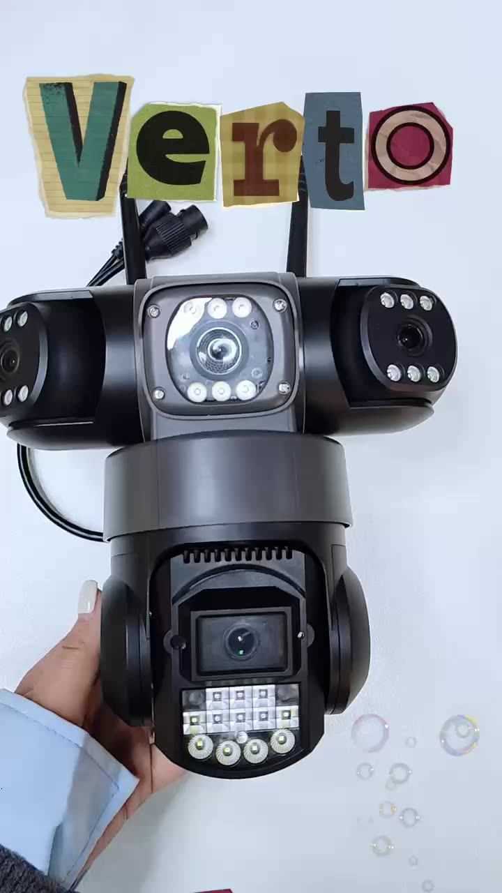 V380 3-lens 4G panoramic surveillance mobile phone with remote high-definition intelligent Wi-Fi waterproof pan-tilt 360-degree camera X250110