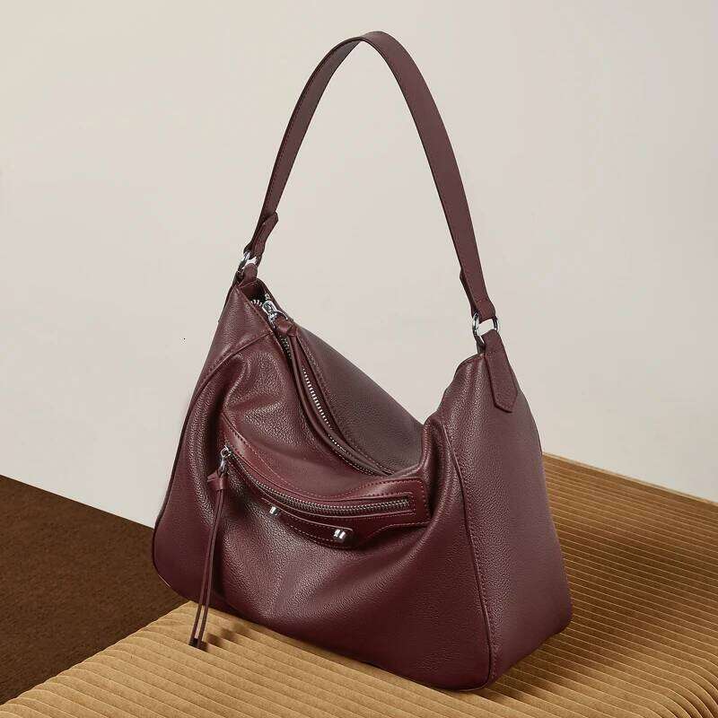 Hifashion Cowhide Genuine Leather Crossbody Shoulder Bags For Women 2025 Luxury Designer Shopper Totes Soft Hobo Ladies Handbags C260204