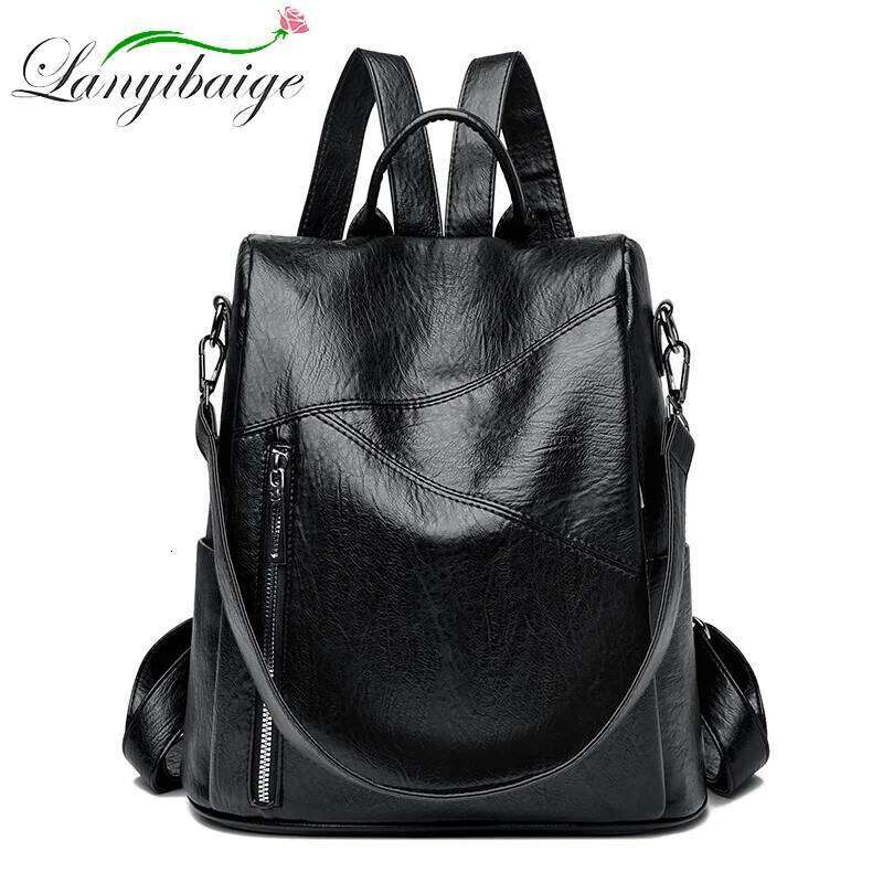 2024 New Women's Anti theft Backpack Large Capacity Female Single Shoulder Bag High Quality Soft Leather School Student Bookpack Z260202