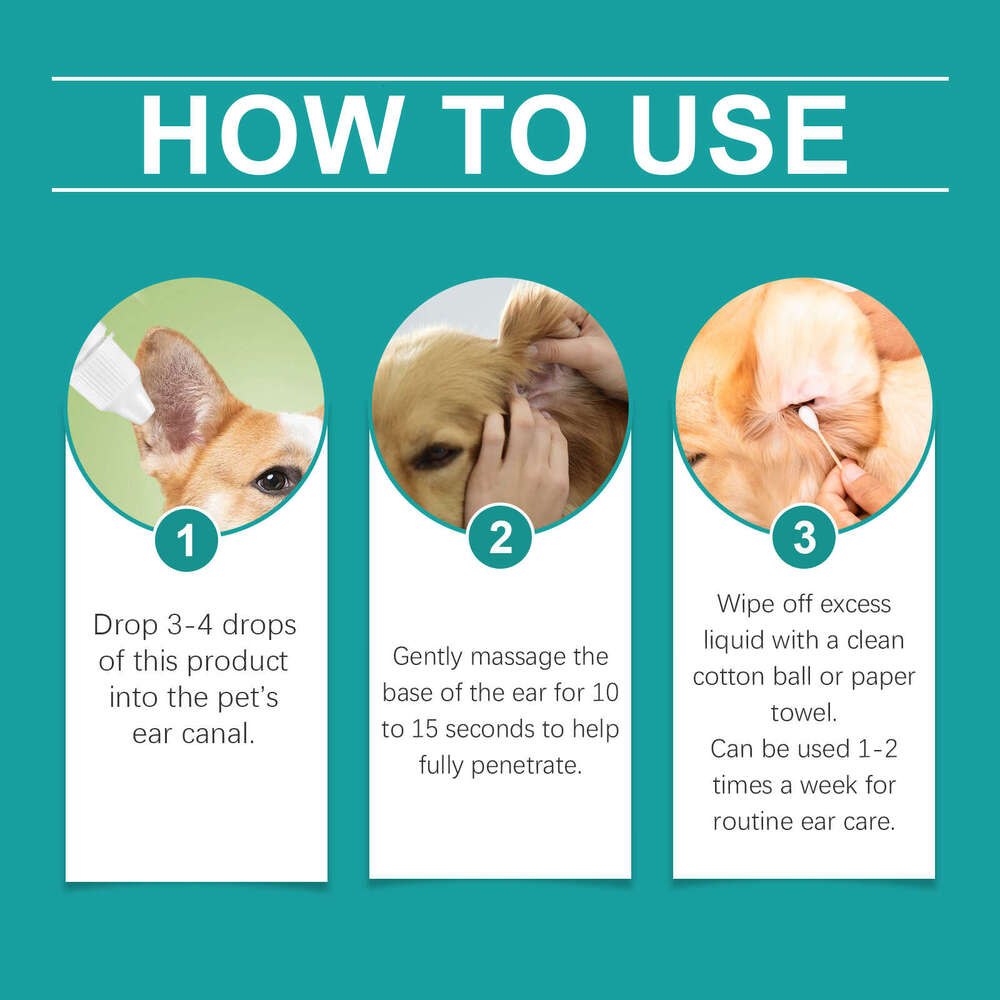 Yegbong Pet Cleaner Relieves Ear Discomfort for Cats Dogs Cleans, Removes Dirt, Moisturizes, Soothes, and Nourishes S260203