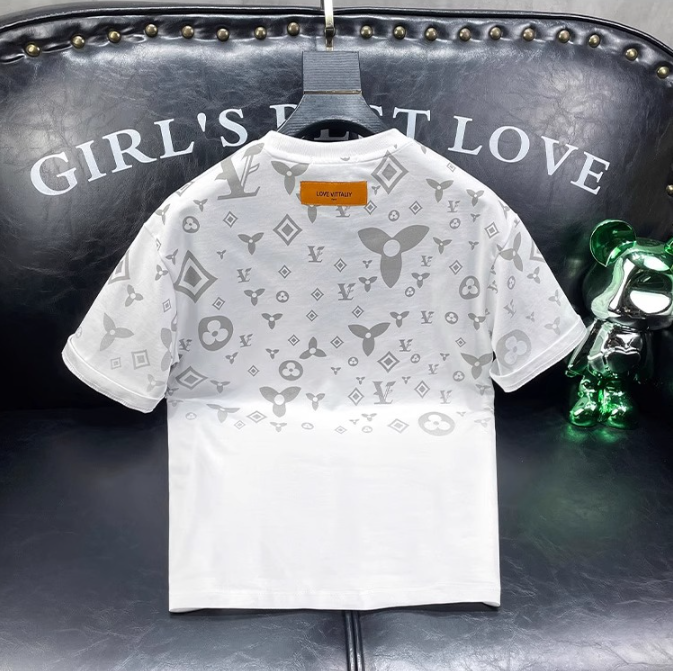 Free shipping summer men's short sleeved 2026 new printed design fashionable casual high-end T-shirt black white hot sale