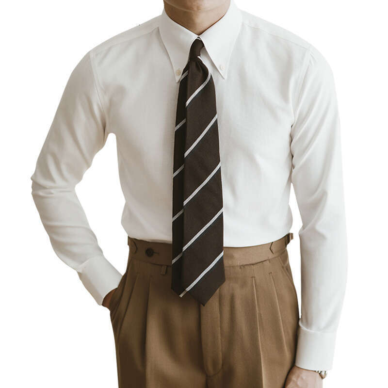 Italian slim fit shirt, men's long sleeved casual business dress big pointed collar shirt, size template according to product description