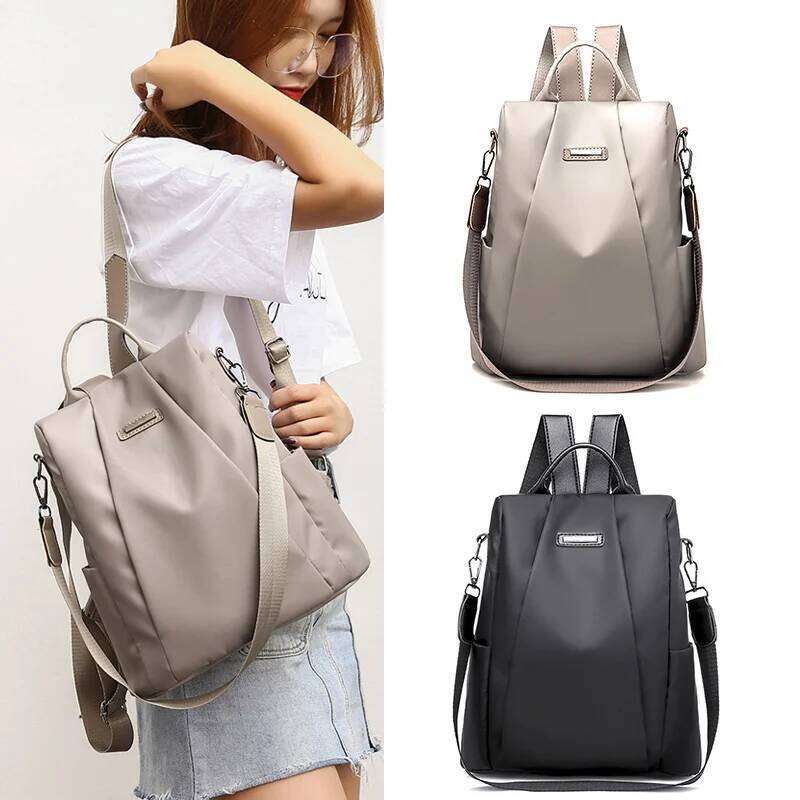 Anti-theft Double Shoulder Bags Women Waterproof Oxford Cloth Backpack Nylon Backpacks Accessories for Travel Student Z260204