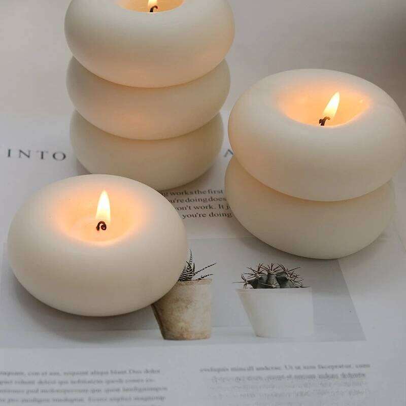 Ins Wind Sweet Circle Aromatherapy Candle Creative Home Decoration Bedroom Smoke Free Romantic S260204
