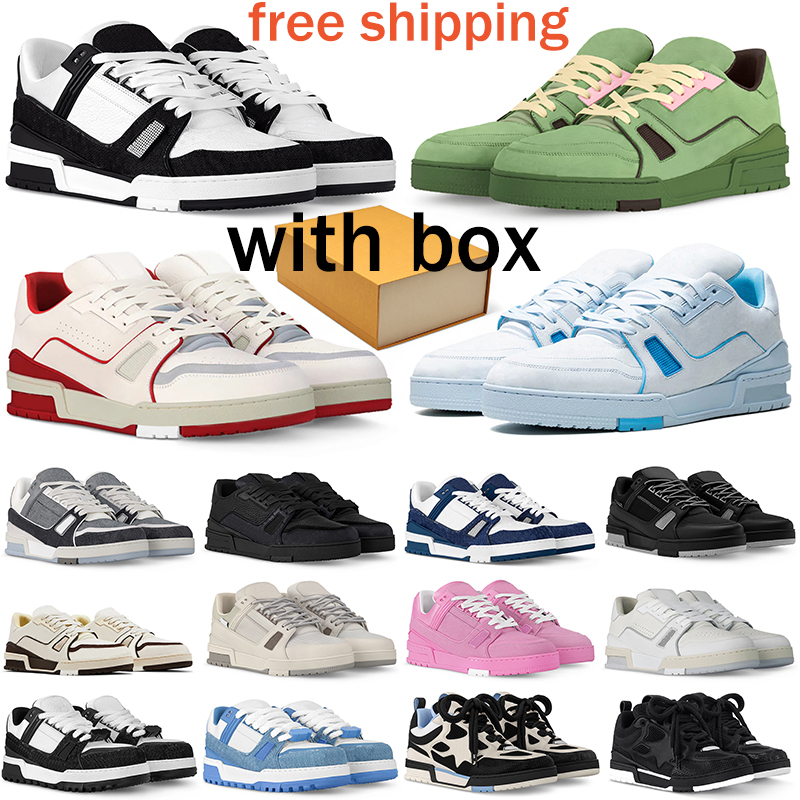 Free shipping with box dress shoes designer men women new skate sneakers platform shoe black white pink navy blue grey pink luxury trainers