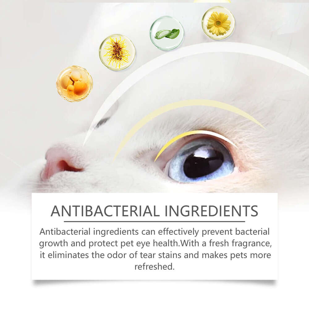 Yegbong Pet Cat Dog Gentle Cleaning Eye Gunk Tear Stain Care Wipes S260203