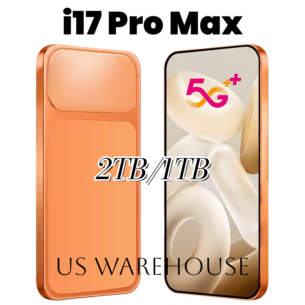 6.9inch i17 pro max Cell Phones Unlocked i17 pro Smartphone Camera 2TB RAM Face ID Full Screen Smart Android Mobile Phone USB-C gift Green Tag Sealed Box Dual card