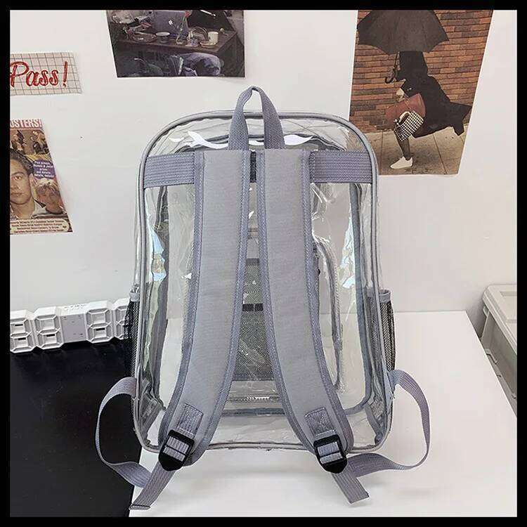 2025 NEW PVC Backpack See Through Clear Bookbags Transparent backpacks school backpack for college students mochila mujer Z260204