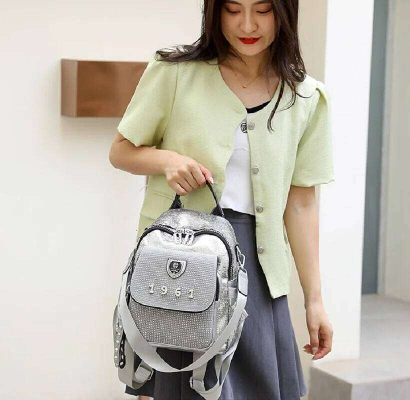 New Women Fashion Luxury Multifunctional Travel Backpack Leather High Capacity Double Zipper Shoulder Bags Girls School Bag Z260204