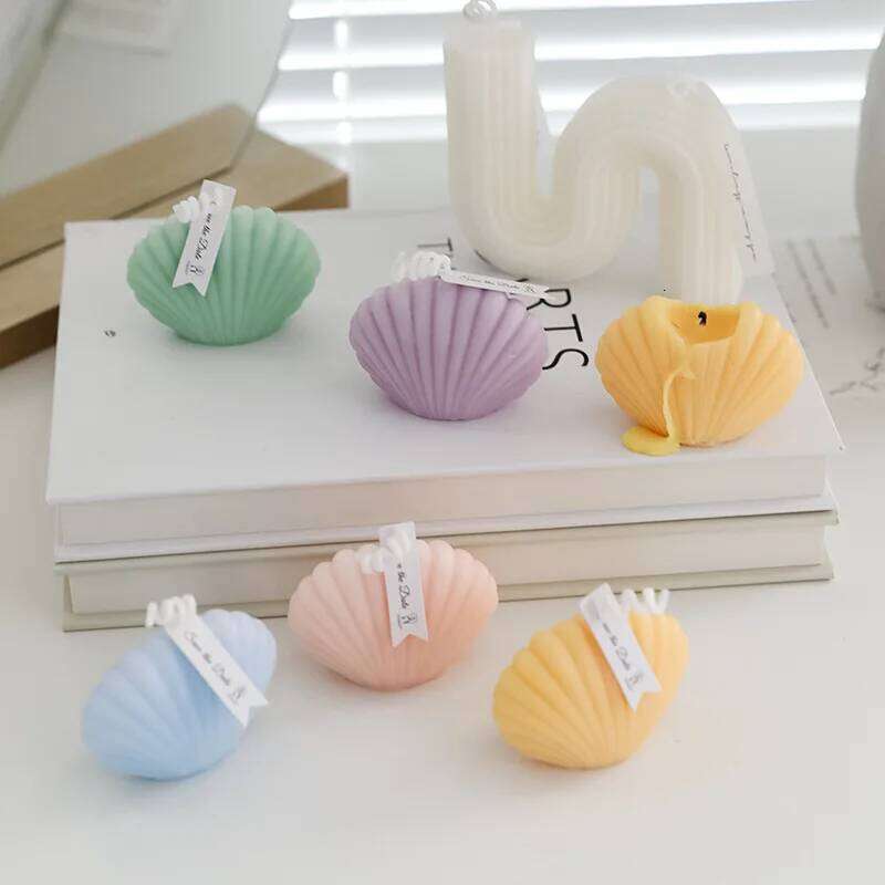 Kawaii Mini Seashell Smokeless Scented Cute Presents Romantic Wedding Candles Aromatherapy Faint Fragrance for Relaxing S260204