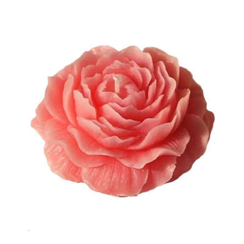1Pc Beautiful Peony Flower Scented Candle Smokeless Low Temperature Soy Wax Aromatherapy Candles Ornament Home Decoration Gifts S260204