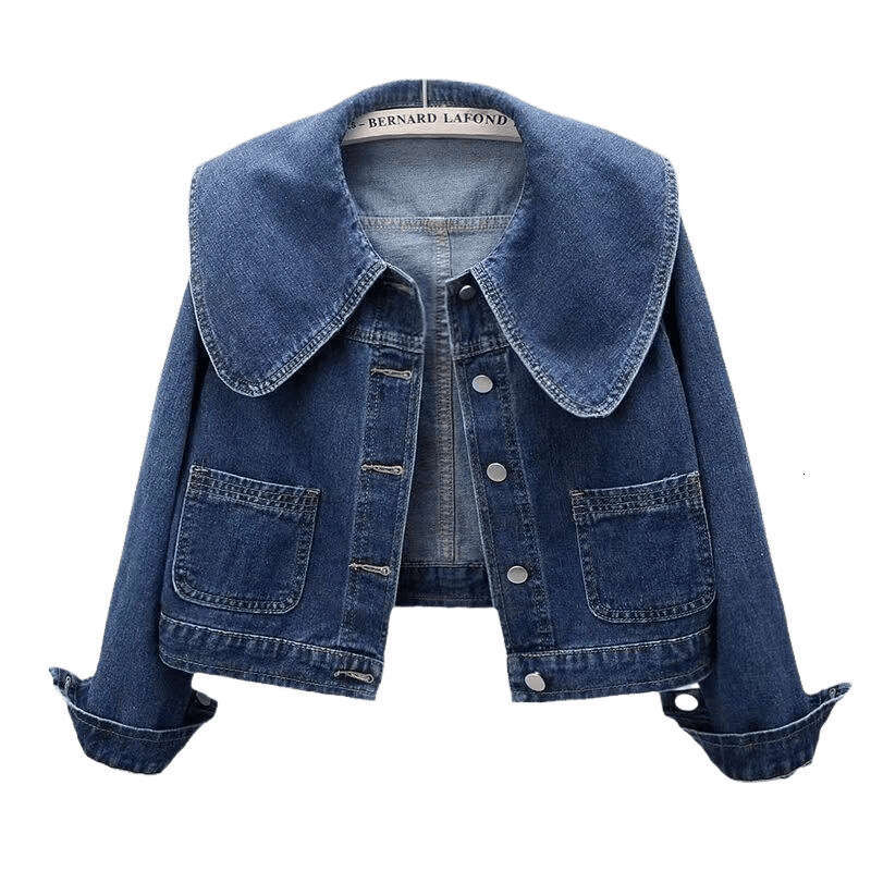 2025 Early Autumn New Retro High-End Doll Collar Short Denim Jacket for Women Petite Stylish Age-Reducing Top