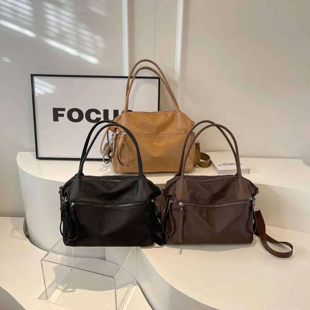 Nylon Canvas Women Autumn and Winter 2024 New Trendy South Korea Casual Tote Large Capaci Shoulder Messenger Bag Handbag C260204