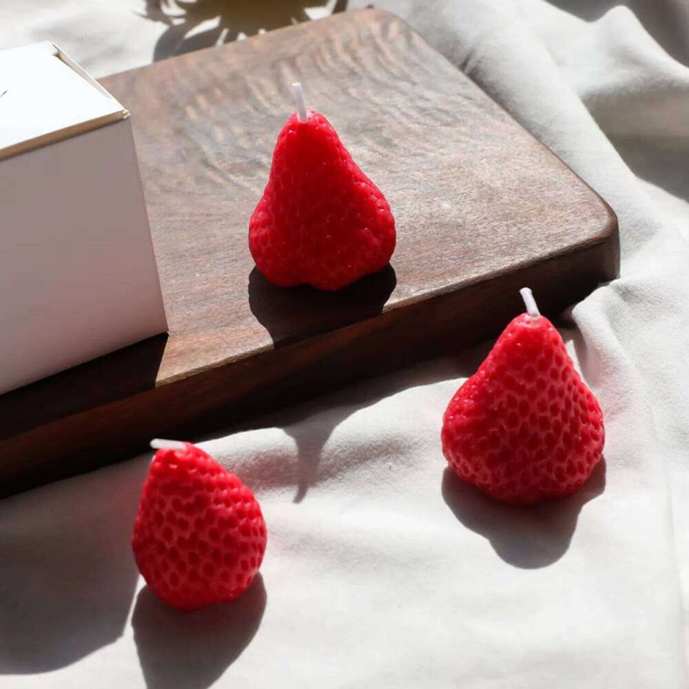5pcs Strawberries Candles Gifts,Aromatherapy Candle for Wedding Receptions,Birthday Parties,Holiday Celebration Supplies S260204