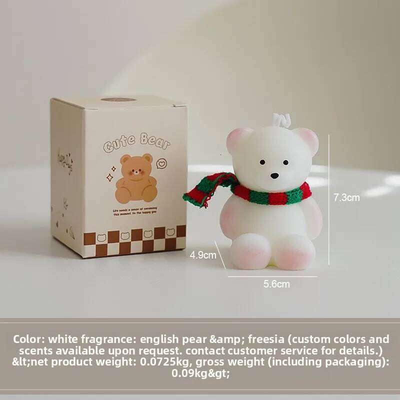 Little Bear Aromatherapy Candle Gift Handmade Creative Cute Atmosphere Fragrance Animal Shaped Wax S260204 e5f