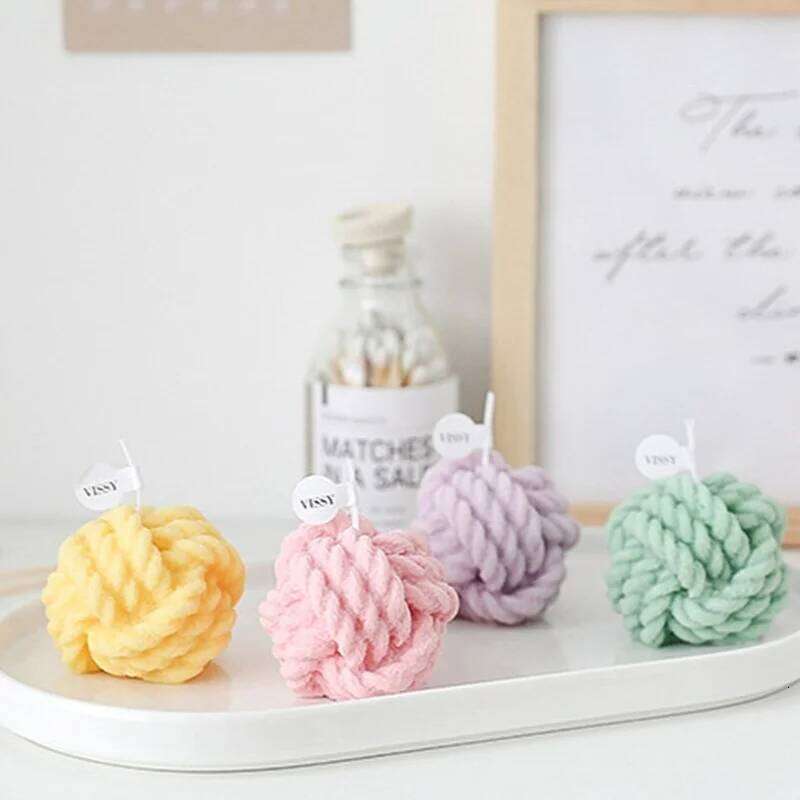 Cute Creative Yarn Ball Aromatherapy Handmade Diy Party Simulation Decoration Ornament Candle Christmas Birthday Gift S260204