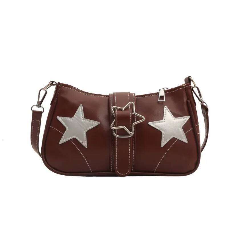 Y2K Hot Girls Star Shoulder Bags PU Leather Women's Underarm Fashion Design Female Crossbody Bag Handbags Phone Purse C260204