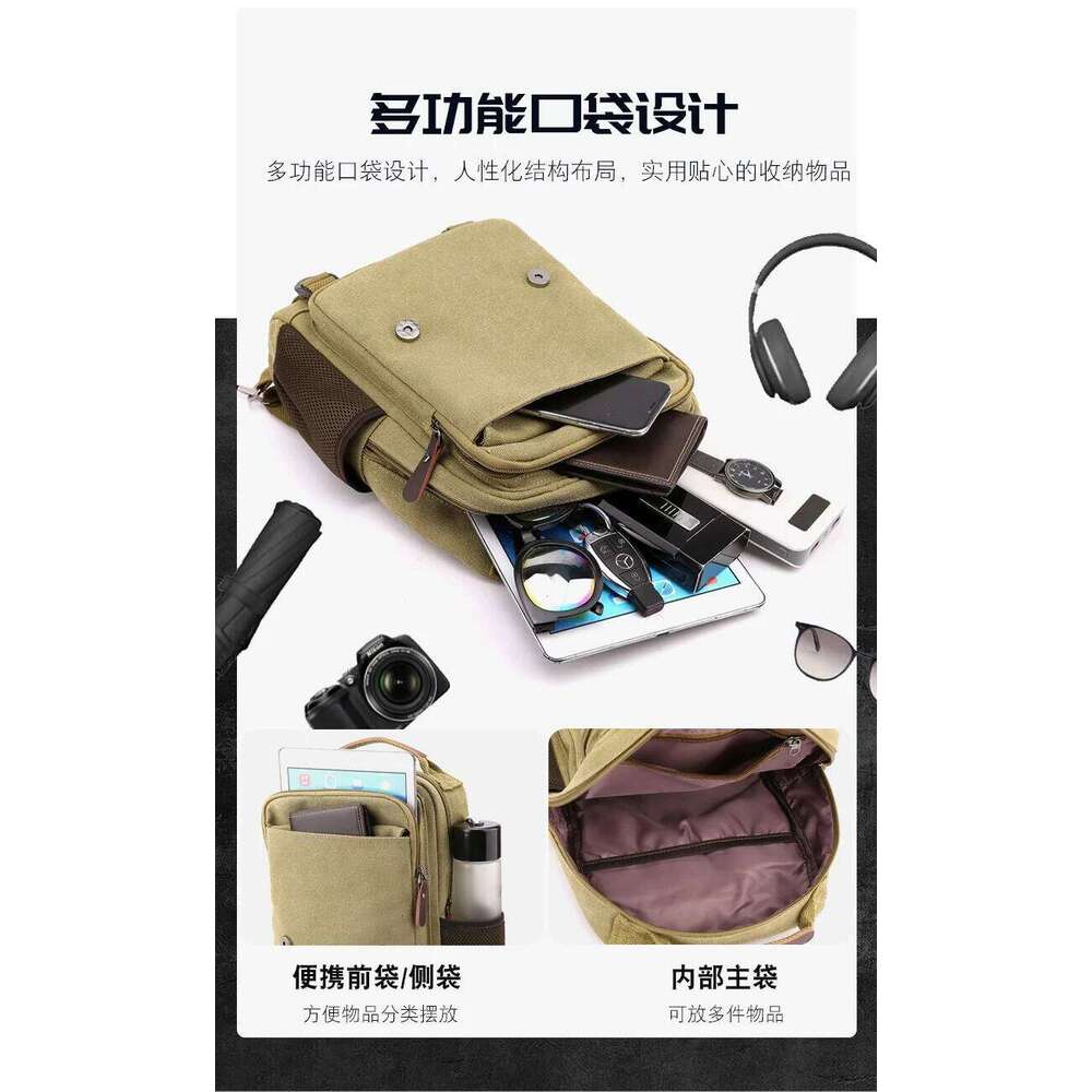 2024 New Canvas Chest Bag Men Women Multifunctional Shoulder Backpack mochilas para mujer sac a dos garcon college bolsos Z260204