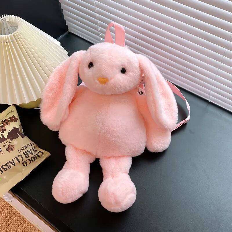 Long Ear Rabbit Fashion Plush Backpack Chain Strap Children's Crossbody Bag Knapsack Z260202