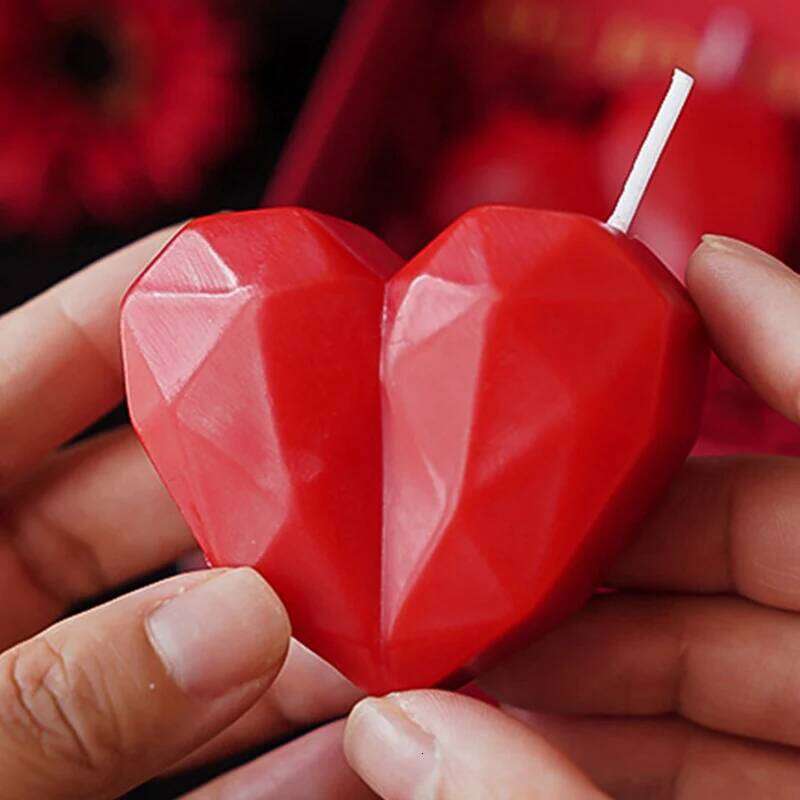 2pc Heart Shaped Aromatherapy Candle Valentine's Day Romantic Red Scented Gift for Valentine Wedding Anniversary Photo Prop S260204