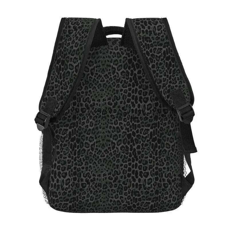 Black Leopard Print Backpacks School Bag Lightweight Student Bookbag Unisex Laptop Daypack for Travel Hiking Camping Z260204