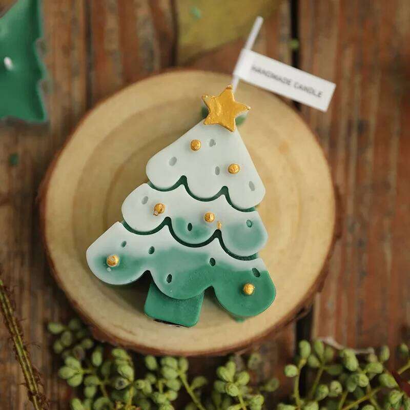 Multi-color Tree Candle Ornament Romantic Christmas Gifts General Candles Xmas 2026 New Year Creative Dress Up Plugin S260204