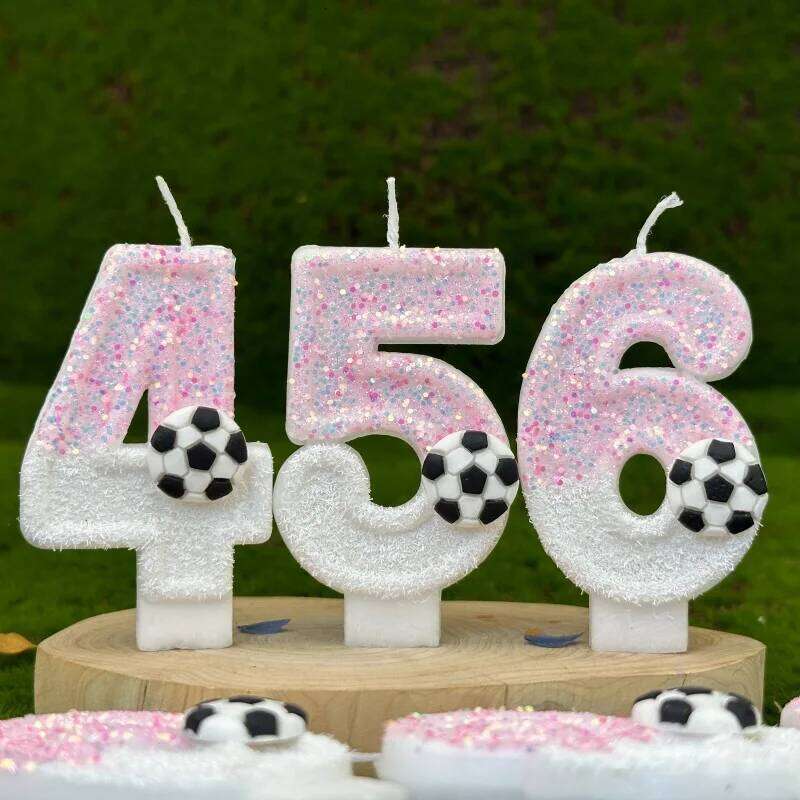 Sports Football Digital Party Decoration Handmade Birthday Candle S260204