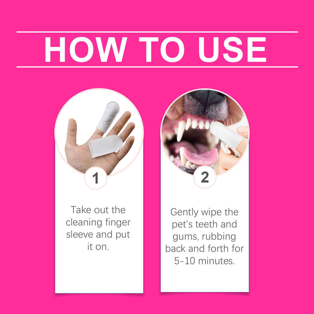Yegbong Pet Finger Wipes Cat Dog Teeth Gum Tartar Cleaning Dental Supplies S260203