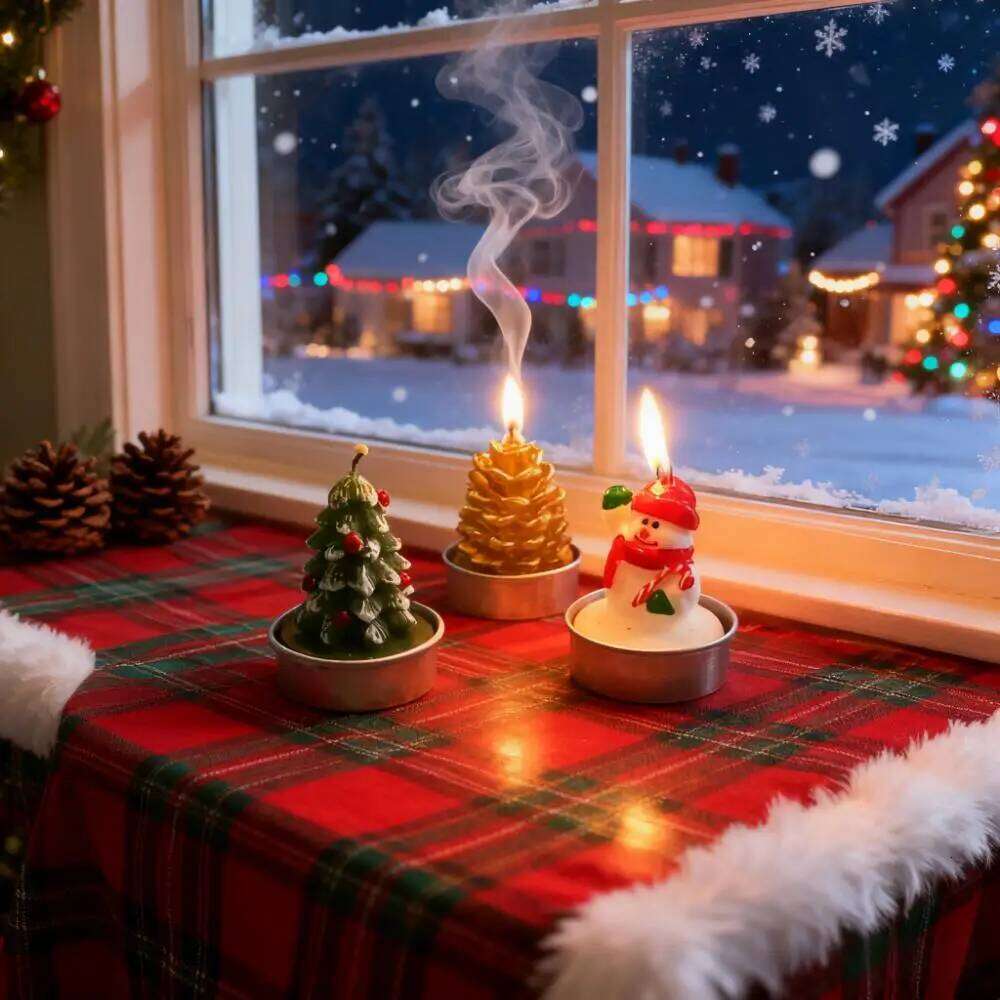 Christmas Mini Figurine Tealight Candle Set, Festive Santa Holiday Shape Candles for Party, Wedding & Home Decor S260204