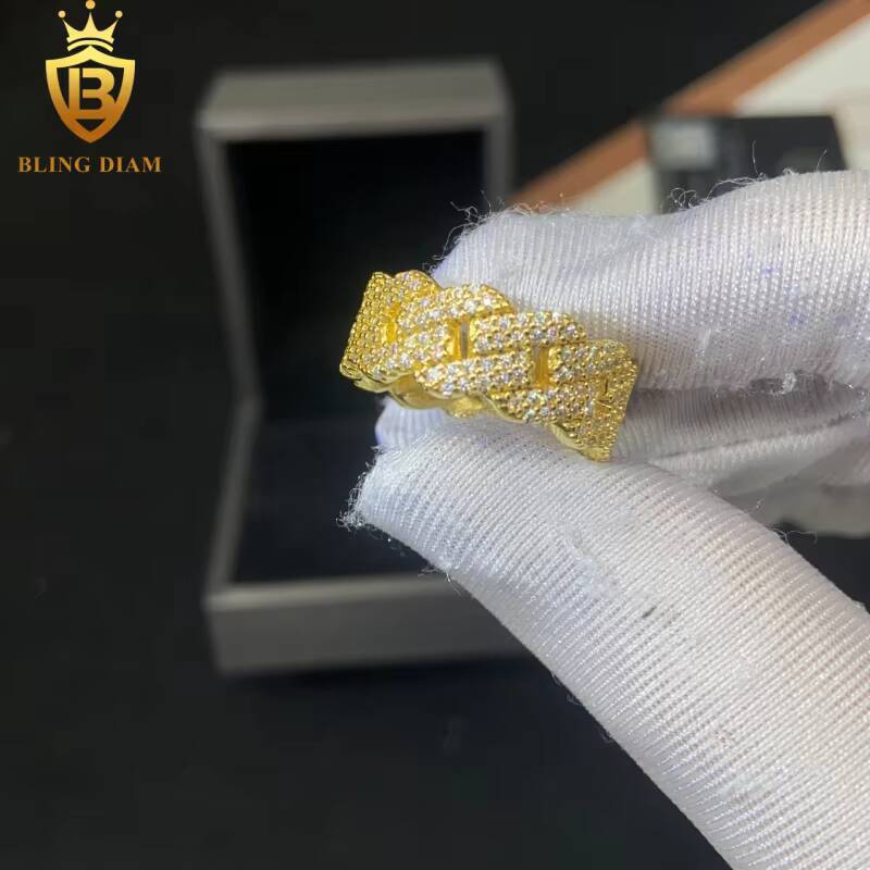 Fashion Weave S925 Moissanite Rings for Men Iced Out Moissanite Hip Hop Jewelry High Quality Diamond Pass Diamond Test with GRA