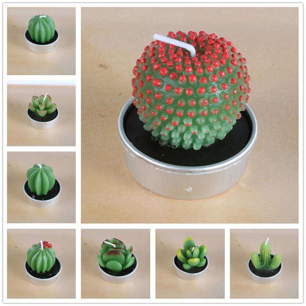 Creative Handmade Aromatherapy Succulent Plants Rose Candles Cactus Home Decoration Ornaments Birthday Gift Lotus Candle S260204