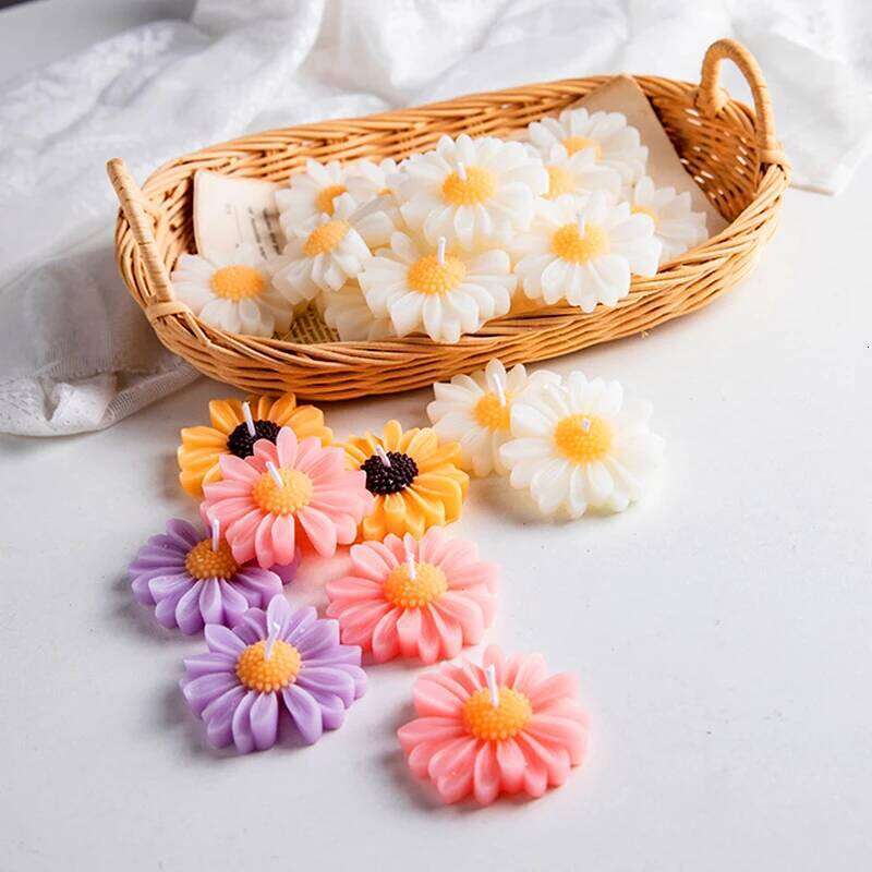 3D Daisy Candles Flower Scented Cup Handmade Aromatherapy Floating Candle Birthday Party Festival Gift Wedding Home Decor S260204
