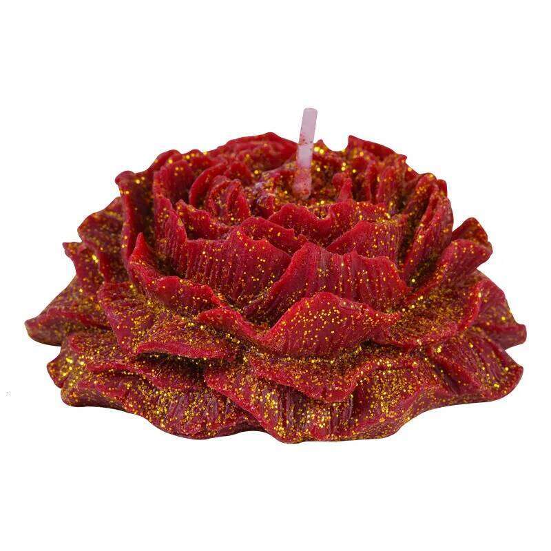 Gilded Red Rose Scented Handmade Flower Design Fragrance Candle Romantic Decoration Wedding Valentine Day Decorate S260204