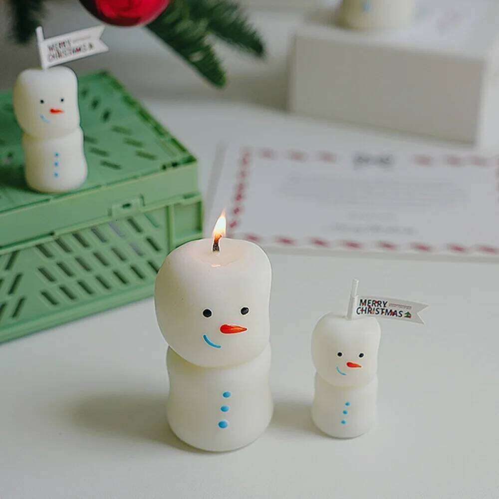 1Pc Cute Snowman Scented Candle Kit, English Pear Freesia Aromatherapy Candles for Home Fragrance Decoration, Christmas Gift S260204
