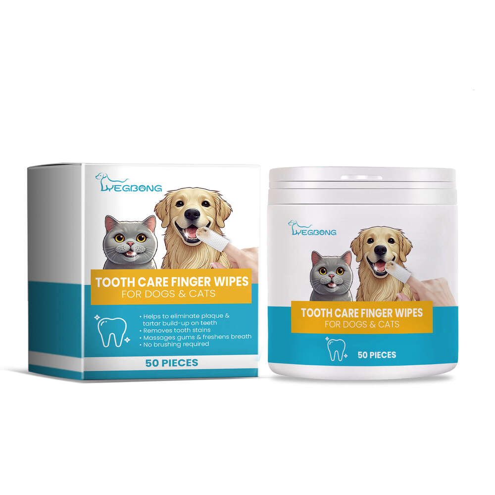 Yegbong Cat Dog Dental Wipes Pet Teeth Tartar Cleaning Repair Fresh Care Finger Cots S260203