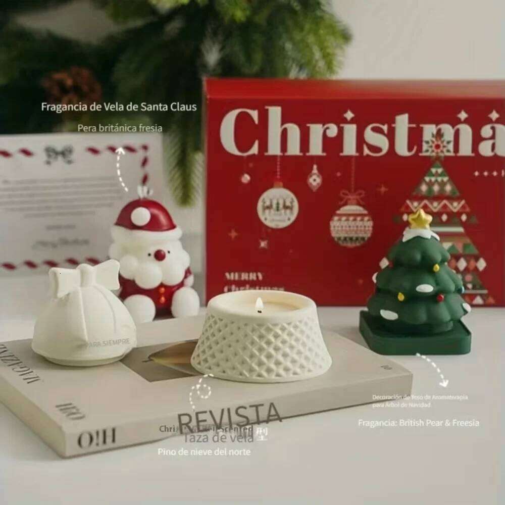 candles - decorations, soy wax, burning time 8-12 hours, ideal for holiday celebrations and gifts, Christmas S260204