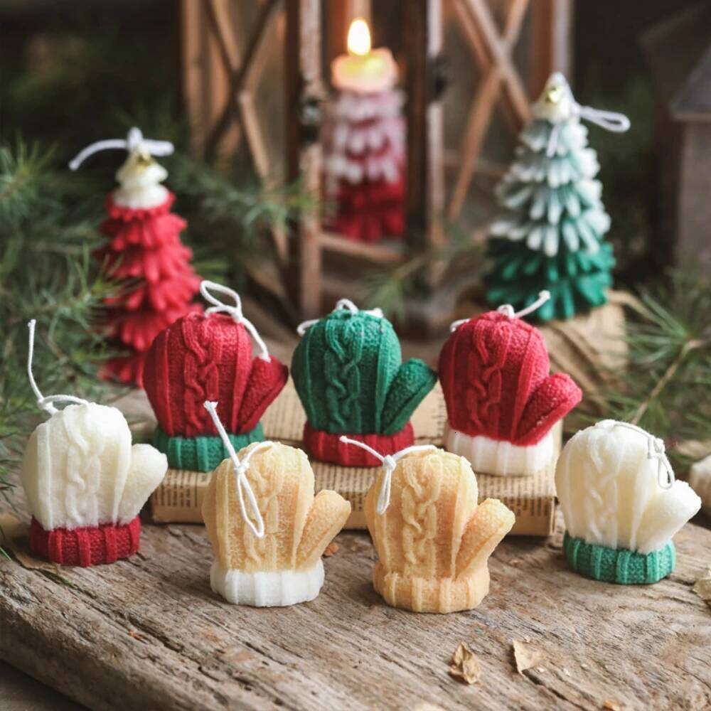 Gloves & Tree Fragrance Wool Christmas Small Gifts Creative Ornaments Aromatherapy Candles Party Decor S260204 c89